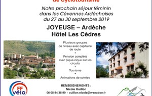 Séjour Féminines FF.Vélo à Joyeuse (07)