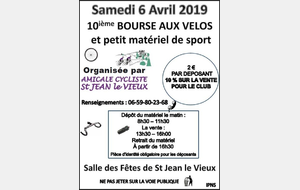 10ème Bourse aux vélos de St Jean le Vieux