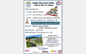 Rallye Pays du Cerdon Vallée de l'Ain à Neuville sur Ain